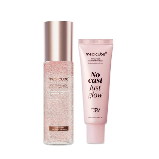 medicube PDRN Sun Care & Glow Duo - PDRN Jelly Mist & Collagen Sunscreen