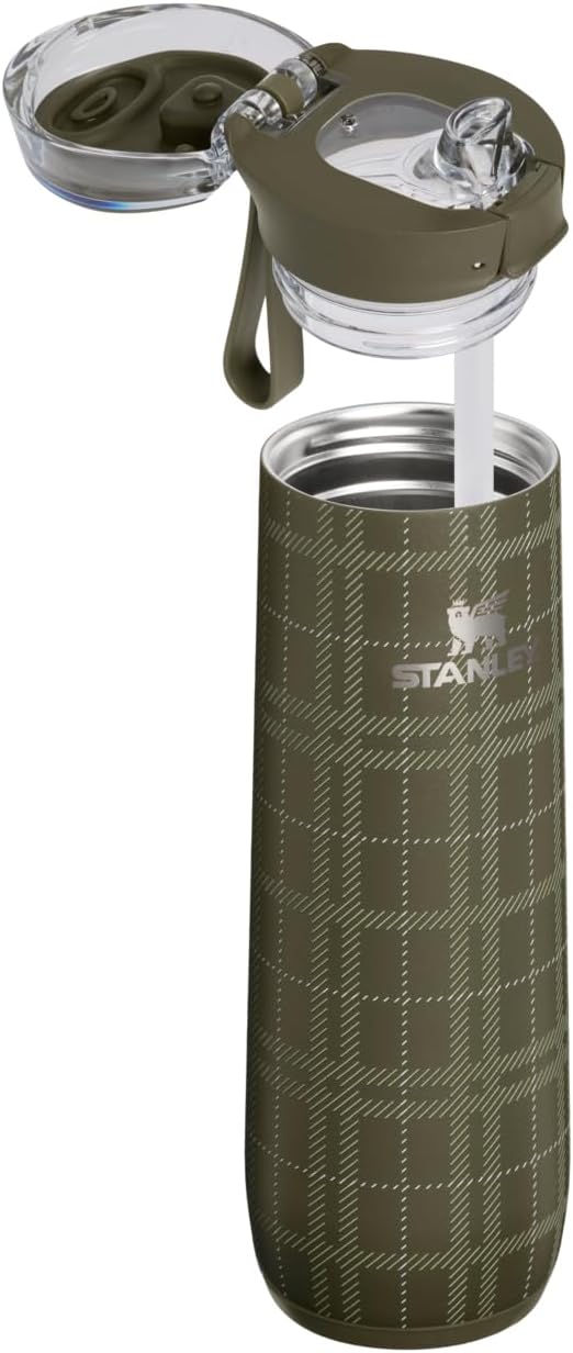 STANLEY Flowstate Spring Bottle, 20 oz, Peat Moss Plaid