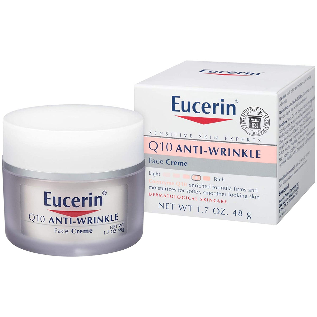 Eucerin Sensitive Skin Experts Q10 Anti-Wrinkle Face Creme 1.70 oz ( Pack of 3)
