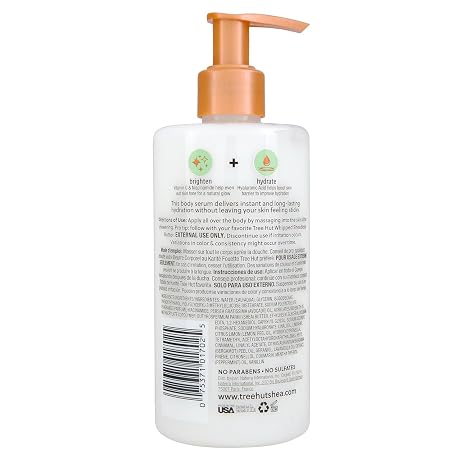 Tree Hut Palm Grove Hydraglow Body Serum, Brighten & Hydrate, with Hyaluronic Acid, Vitamin C & Niaciamide, 11 Oz.