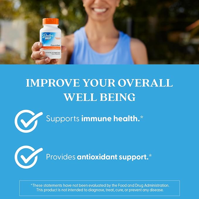 Doctor's Best Fucoidan Supplement for Men & Women, Non-GMO, 60 Veg Caps