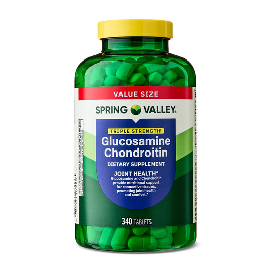 (3 pack) Spring Valley Triple Strength Glucosamine Chondroitin Tablets Dietary Supplement Value Size, 340 Count