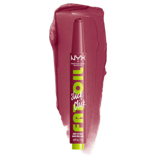NYX Professional Makeup Fat Oil Slick Click Hydrating Tinted Lip Gloss with Lightweight Hydration, That's Major, 0.07 oz