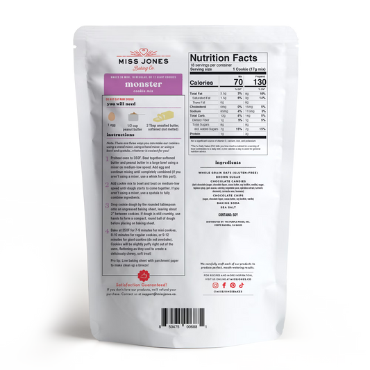 Miss Jones Baking Co. Gluten Free Monster Cookie Mix, 10.57oz