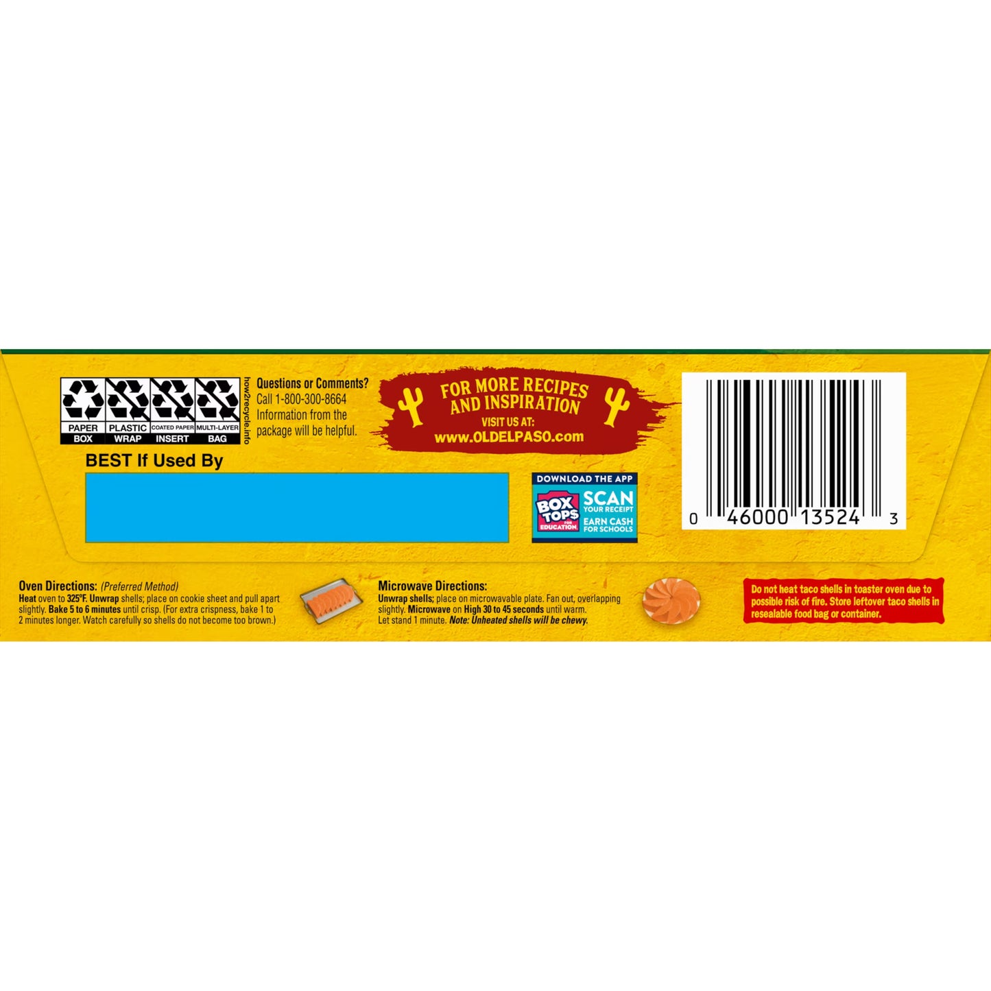 (3 pack) Old El Paso Spicy Jalapeno Cheddar Flavored Stand 'N Stuff Taco Shells, 10 Count, 5.4 oz