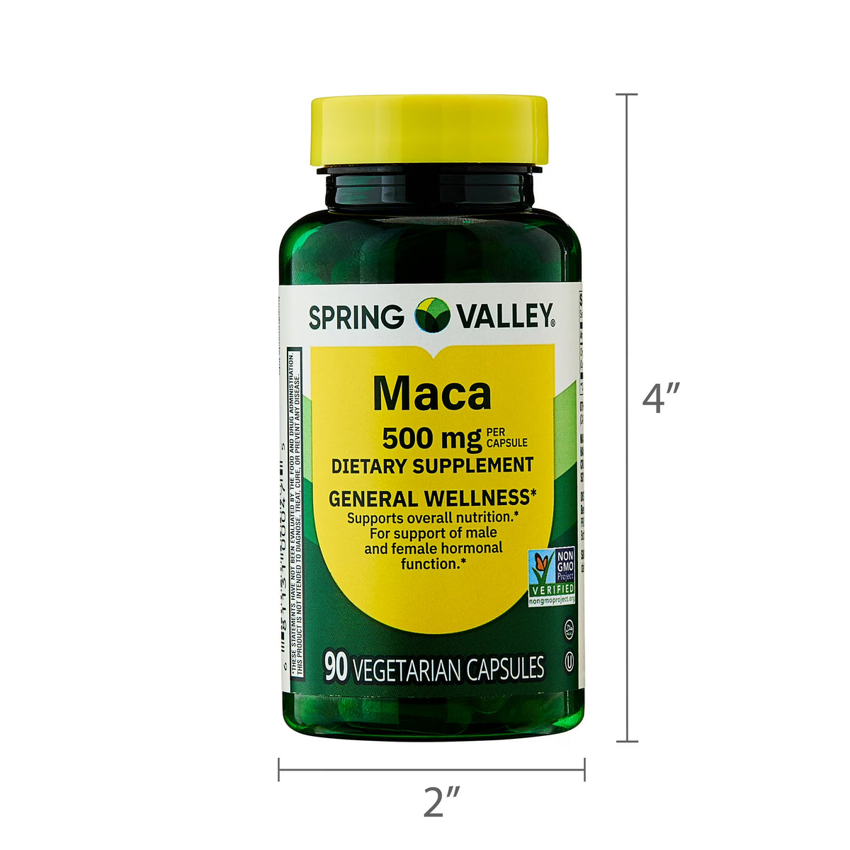 Spring Valley Maca Dietary Supplement Vegetarian Capsules for General Wellness, 500 mg, 90 Count