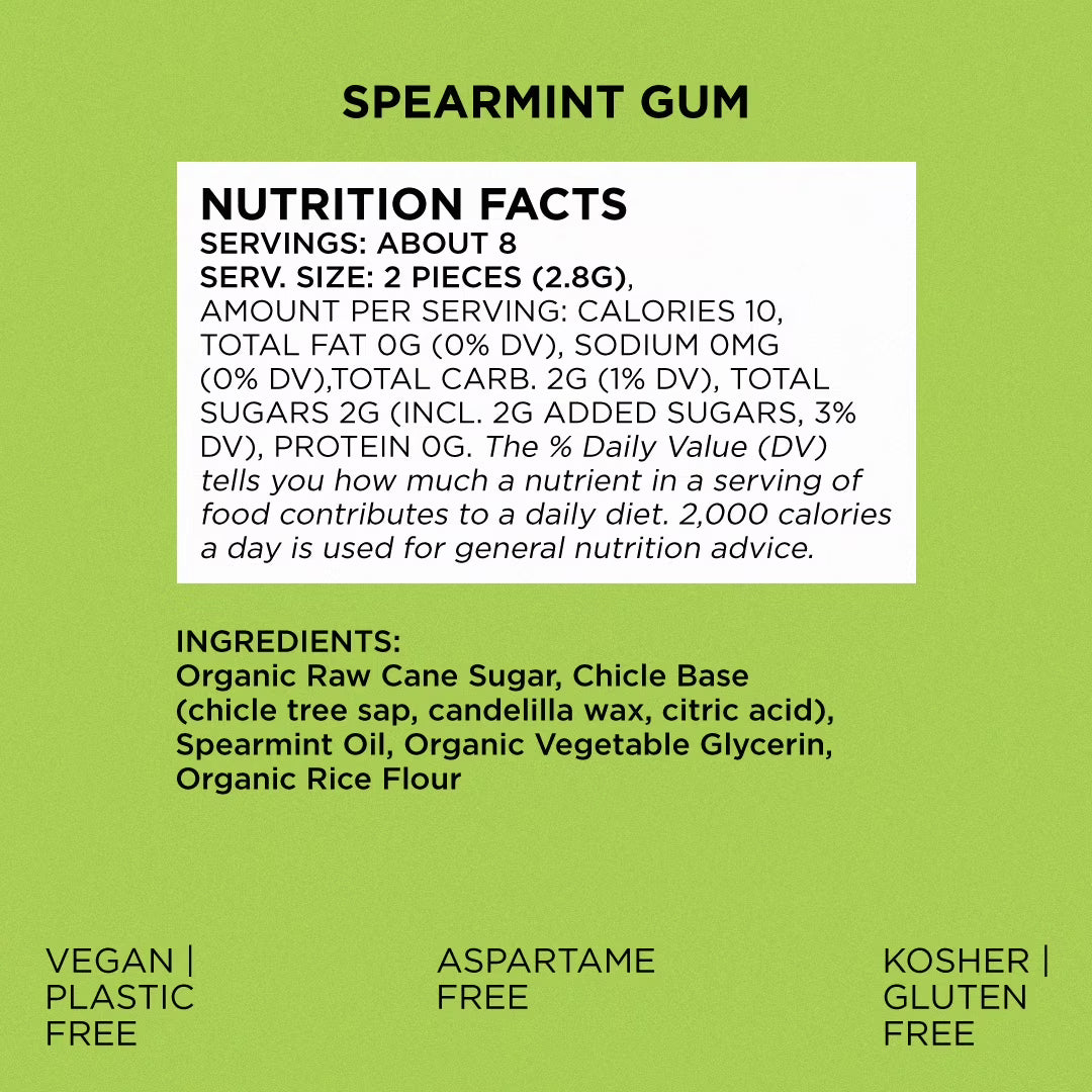 SIMPLY Gum Plastic-Free Chewing Gum Mint Lovers - Peppermint, Spearmint - 15 Pieces, 6 Pack