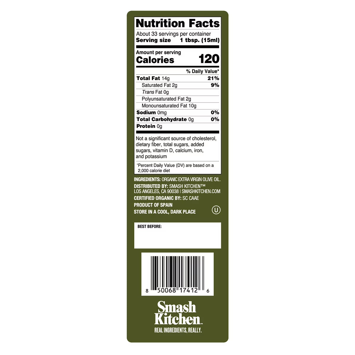 Smash Kitchen Organic Classic Extra Virgin Olive Oil, 16.9 fl oz