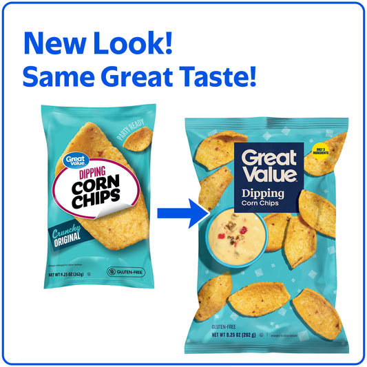 Great Value Dipping Corn Chips, 9.25 oz