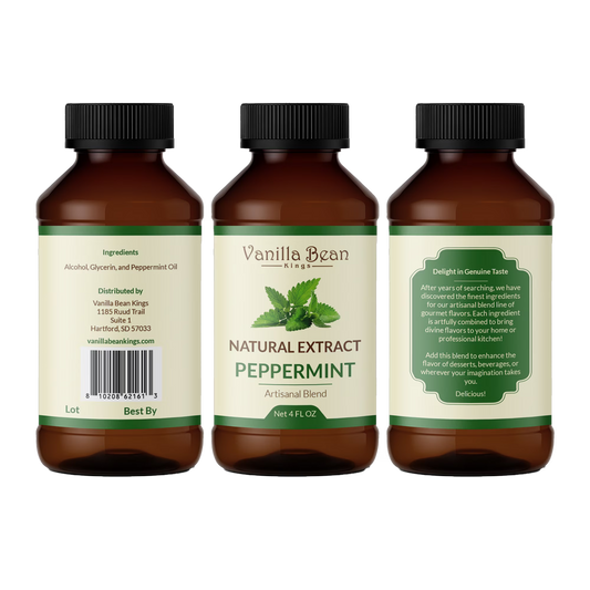 Pure Peppermint Extract for Baking and Flavoring - 4 OZ - Natural Flavors for Baked Goods, Desserts, & Cooking