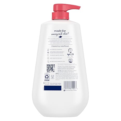 Dove 24hr Lotion Body Wash Rejuvenate Pomegranate & Hibiscus, 30.6 oz | Hydrating body wash with MicroMoisture and an uplifting scent