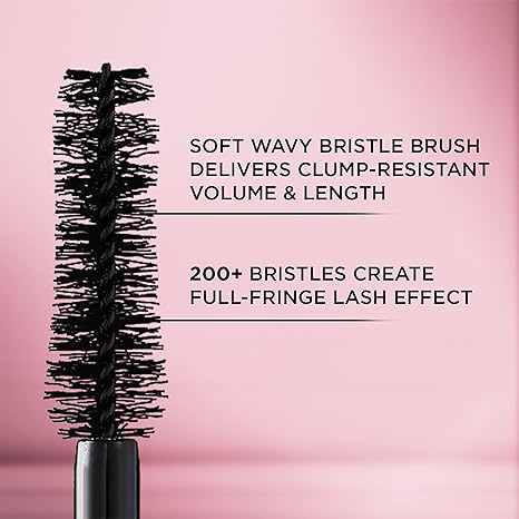 L'Oreal Paris Voluminous Lash Paradise Washable Mascara, Volumizing, Lengthening and Thickening Eye Makeup For Fuller-Looking Lashes, Blackest Black, 0.28 Fl Oz (Pack of 2) (Packaging May Vary)