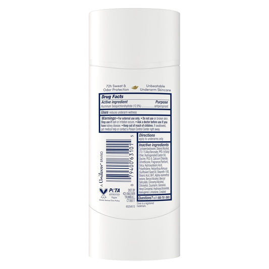 Dove Advanced Care Antiperspirant Deodorant Stick Sheer Fresh for Soft, Resilient Skin, with No White Marks & 72-Hour Sweat & Odor Protection, 2.6 oz