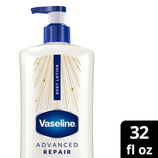 Vaseline Intensive Care Body Lotion Advanced Repair Unscented for Dry Skin Lotion Made with Ultra-Hydrating Lipids + Vaseline Jelly to Repair Extremely Dry Skin 32 Fl oz