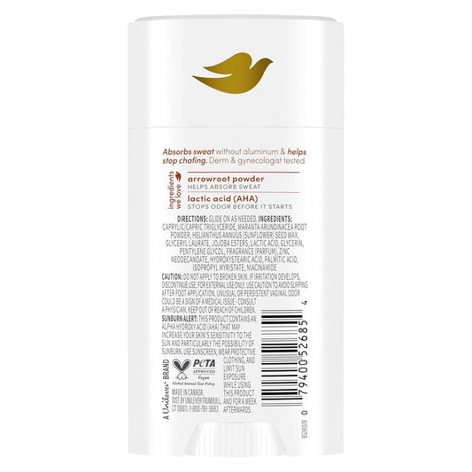 Dove Whole Body Deodorant Stick for Women, Anti-Chafe, Coconut Vanilla, 2.4 oz