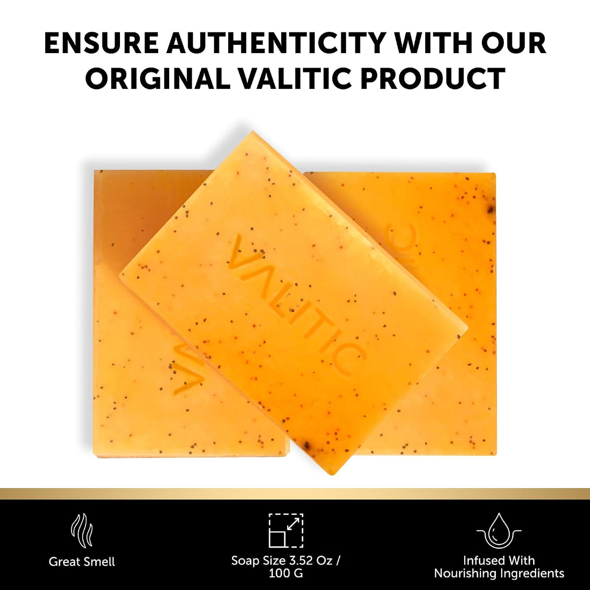 VALITIC Kojic Acid and Turmeric Soap for Dark Spots, Face and Body, 2 Pack