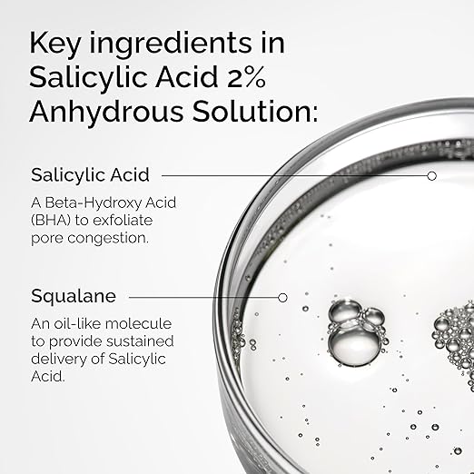 The Ordinary Salicylic Acid 2% Anhydrous Solution, Gentle Exfoliating Serum for Blemish-Prone Skin and Uneven Texture