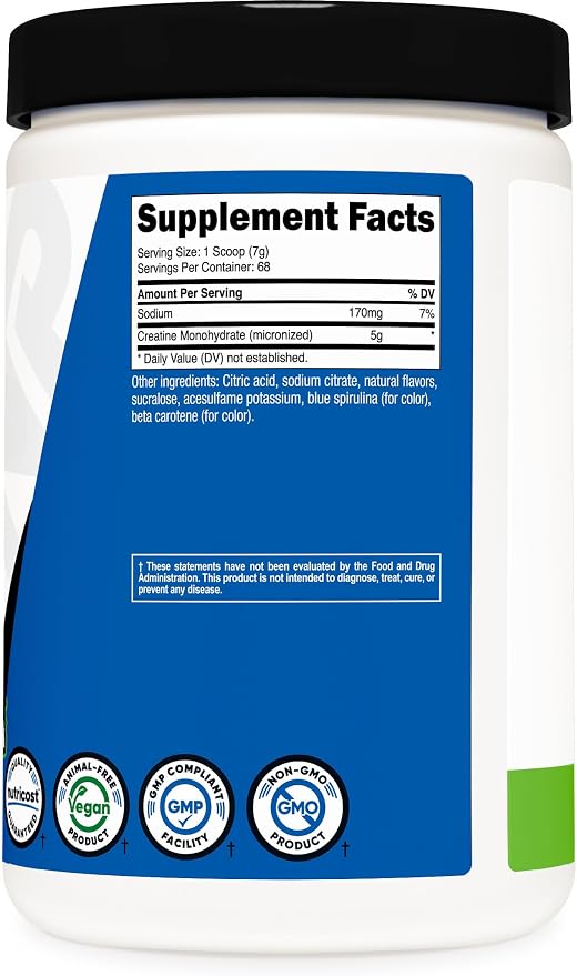 Nutricost Creatine Monohydrate Powder (Green Behemoth) 500 Gram