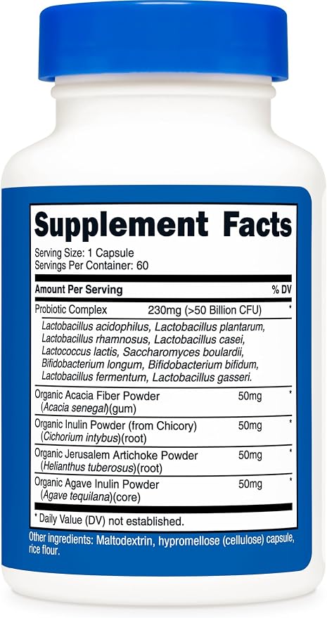 Nutricost Probiotic Complex - 50 Billion CFU, 60 Capsules - Probiotic for Men and Women - Vegetarian Capsules, Non-GMO, Gluten Free (Pack of 3)