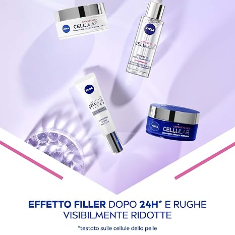 NIVEA Cellular Expert Filler Hyaluronic Replumping Serum – Lightweight Hydrating Facial Serum with Pure Micro-Hyaluronic Acid & Glycerin for Smooth, Radiant, Healthy-Looking Skin, 30 ml