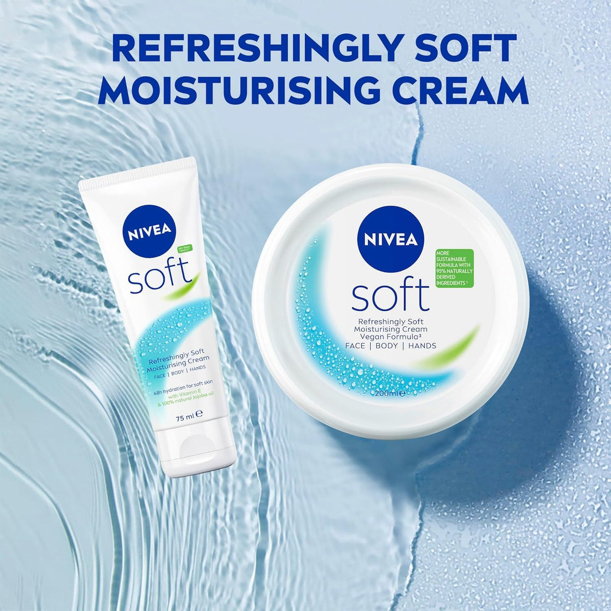 NIVEA Soft Refreshingly Soft Moisturizing Cream, Multipack, 2.6 Ounce (Pack of 12)
