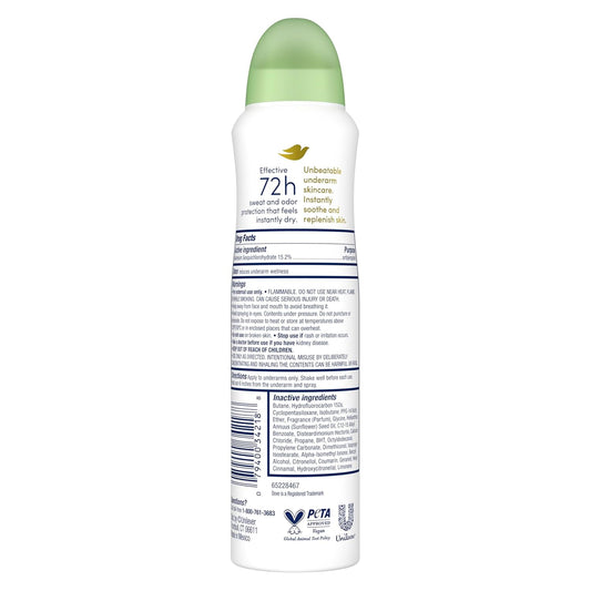 Dove Advanced Care Antiperspirant Deodorant Dry Spray Cool Essentials for helping your skin barrier repair after shaving With Pro Ceramide Technology 3.8 fl oz