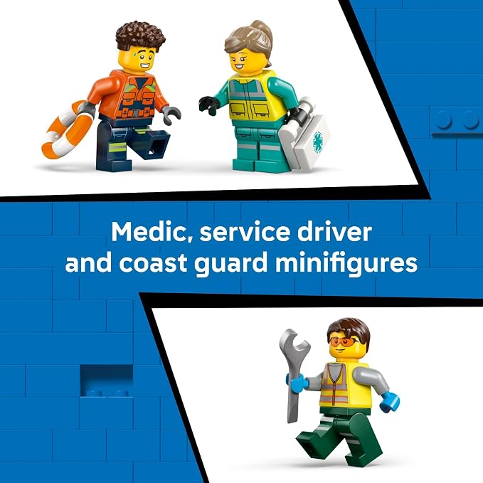 LEGO City Airplane, Service Truck & Hovercraft Remix Building Toy for Kids - Mix & Match Emergency Vehicle & Truck Toys for Pretend Play - Gift Idea for Boys & Girls, Ages 7+ - 60505