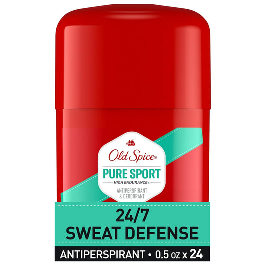 Old Spice Antiperspirant Deodorant For Men,High Endurance,24/7 Sweat Defense & Odor Protection,24/7 Freshness & Lasting Scent,Pure Sport Scent,0.5 oz,(Pack of 48)