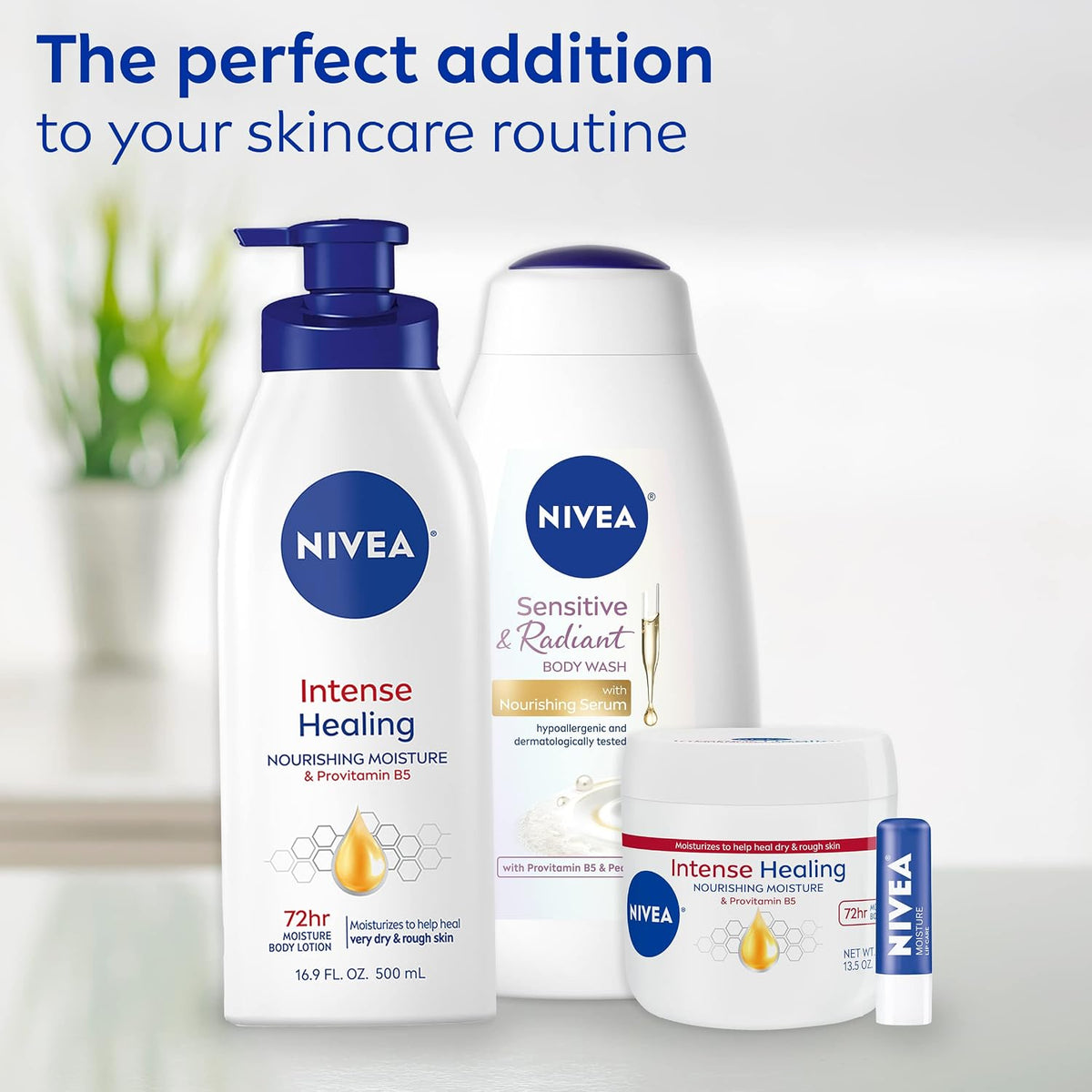 Nivea Intense Healing Body Cream for Dry Skin with Glycerin, Provitamin B5 & Niacinamide, 72-Hour Moisture, Non-Greasy, 13.5 oz Jar (Pack of 2)