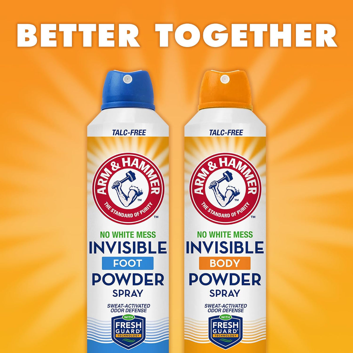 Arm & Hammer Invisible Body Powder Spray, Clear Talc-Free Body Odor & Sweat Control for Men & Women, Spray Body Powder for Women and Men, Arm and Hammer Body Spray Powder, 7 Oz (1 Pack)