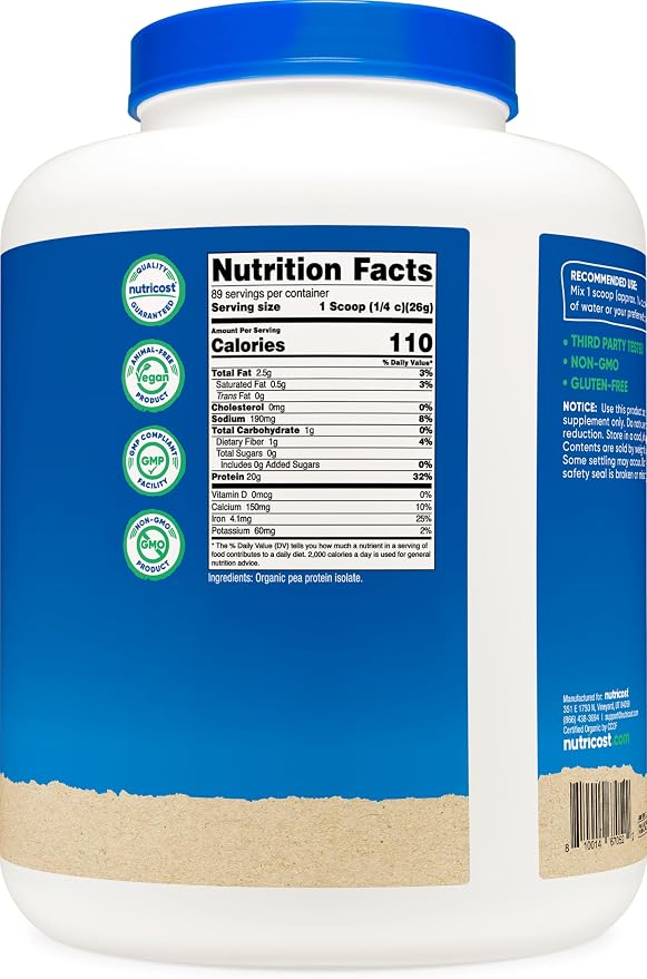 Nutricost Organic Pea Protein Isolate Powder (5LBS) (Pack of 2)