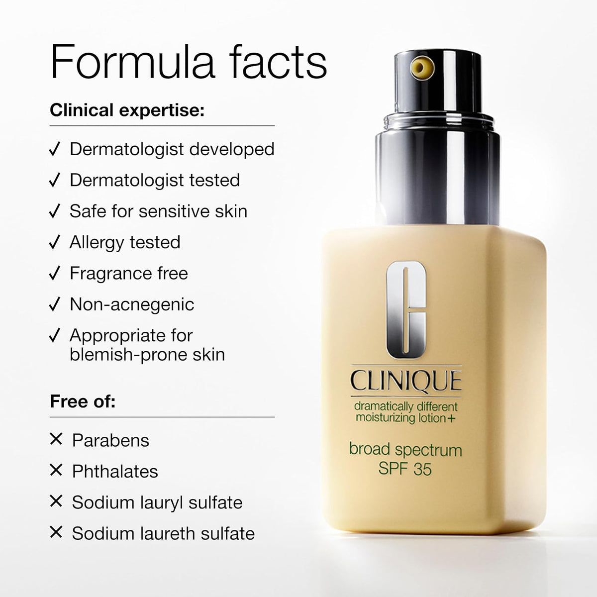 Clinique Dramatically Different Moisturizing Lotion+ SPF 35 | Face Moisturizer With SPF, Glycerin, & Hyaluronic Acid | Hydrating + Sun Protection