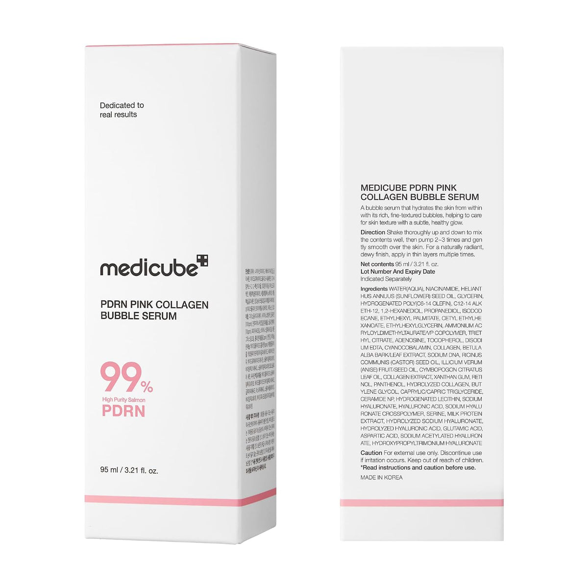 medicube PDRN Pink Collagen Bubble Serum - Bubble-to-Glow Firming Care