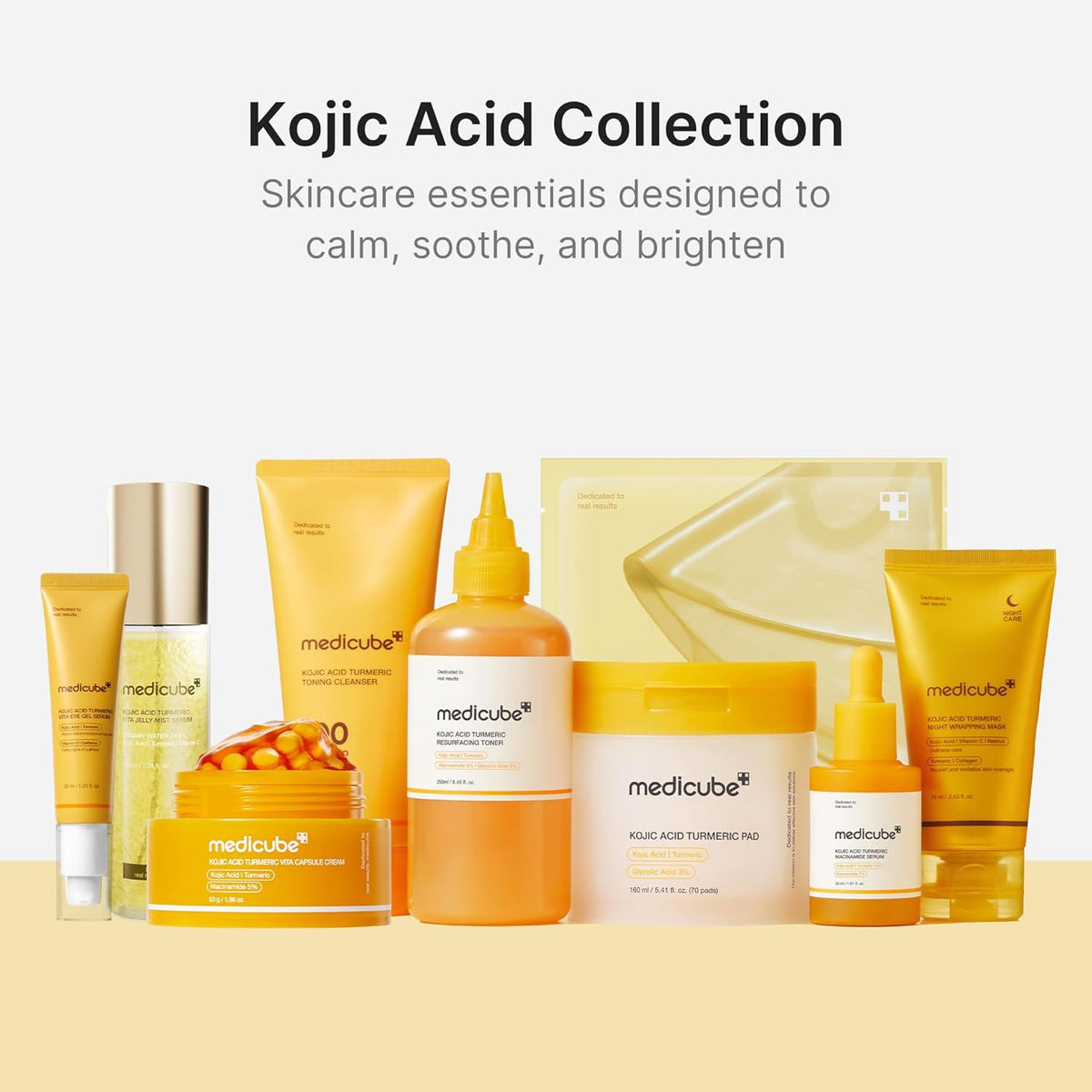medicube Glass Skin Refining Duo at Night: Deep Vitamin C Golden Capsule Face Moisturizer and Turmeric Overnight Wrapping Peel Off Mask 2.0