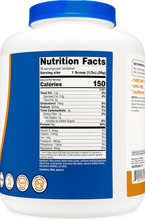 Nutricost Whey Protein Isolate Powder (Chocolate Peanut Butter) 5LB (Pack of 2)