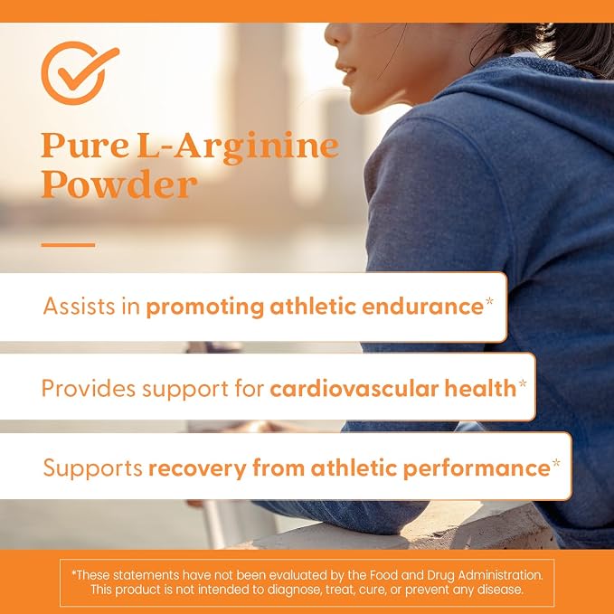 Doctor's BEST Pure L-Arginine Powder, Blood Flow Support, Vegan, 10.6 oz