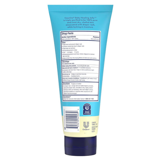 Vaseline Baby Healing Jelly 100% White Petrolatum Skin Protectant 1 ct for Preventing & Treating Diaper Rash, with a Hypoallergenic, Pediatrician-Recommended Formula, 6.8 OZ