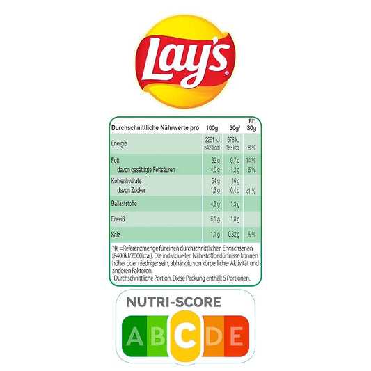 Lay's Herb Butter Potato Chips, Crispy Spiced Potato Chips for a Successful Party with Savory Butter Flavor and Aromatic Herb Seasoning, Imported European Snack Chips, Gourmet Crunchy Potato Snack, 150g / 5.29oz