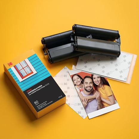 KODAK Dock 4x6” Cartridge Refill, 80 Sheets, Dock Plus & Dock Era