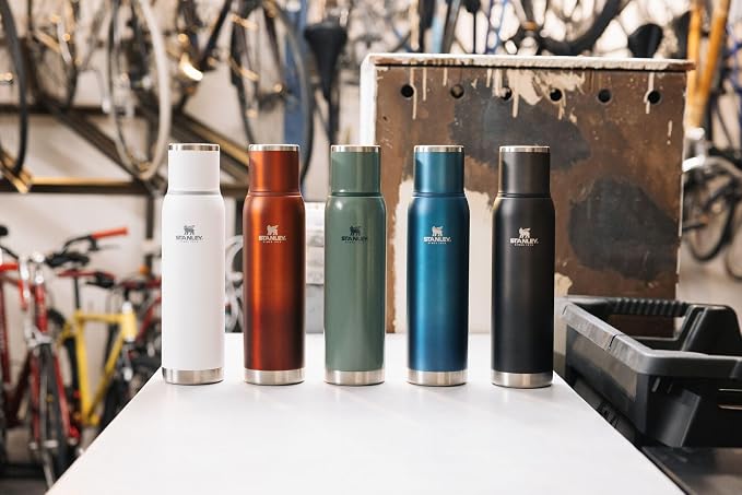 Stanley Adventure-To-Go Vacuum Bottle 1.4 qt | Wide Mouth with Leakproof Cup Lid | Keep Drinks Hot or Cold | Packable for Travel | Insulated Stainless Steel Thermal Bottle | BPA-Free | Frost