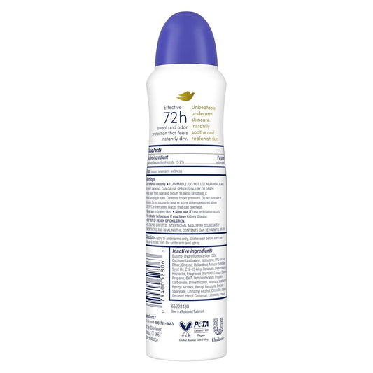 Dove Advanced Care Antiperspirant Deodorant Spray Original Clean Antiperspirant deodorant for helping repair skin barrier after shaving 72-hour antiperspirant for soft underarms 3.8 oz