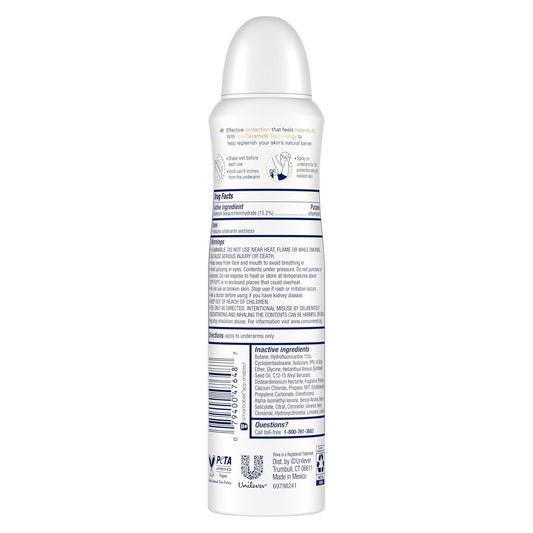 Dove Advanced Care Antiperspirant Deodorant Spray Waterlily & Sakura Blossom 3 Count Moisturizing for After-Shaving Care 72-hour that boost skin's ceramide levels for Soft Underarms 3.8 oz