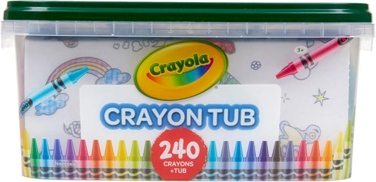 Crayola Crayon Tub (240ct), Bulk Crayons for Kids, Spring Craft Supplies, Classroom Coloring Gifts for Kids & Toddlers, Ages 3+