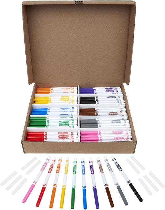 Crayola Fine Line Markers Classpack (200ct), Teacher Classroom Must Haves & Essentials, Bulk Kids Markers For Preschool, Kindergarten, Elementary School