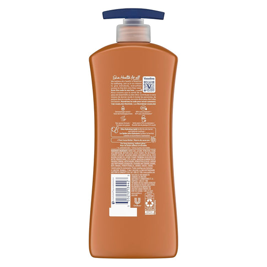 Vaseline Intensive Care Body Lotion Cocoa Radiant 4 Count for Dry Skin Lotion Made with Ultra-Hydrating Lipids and Pure Cocoa Butter for a Long-Lasting, Radiant Glow 20.3 Oz