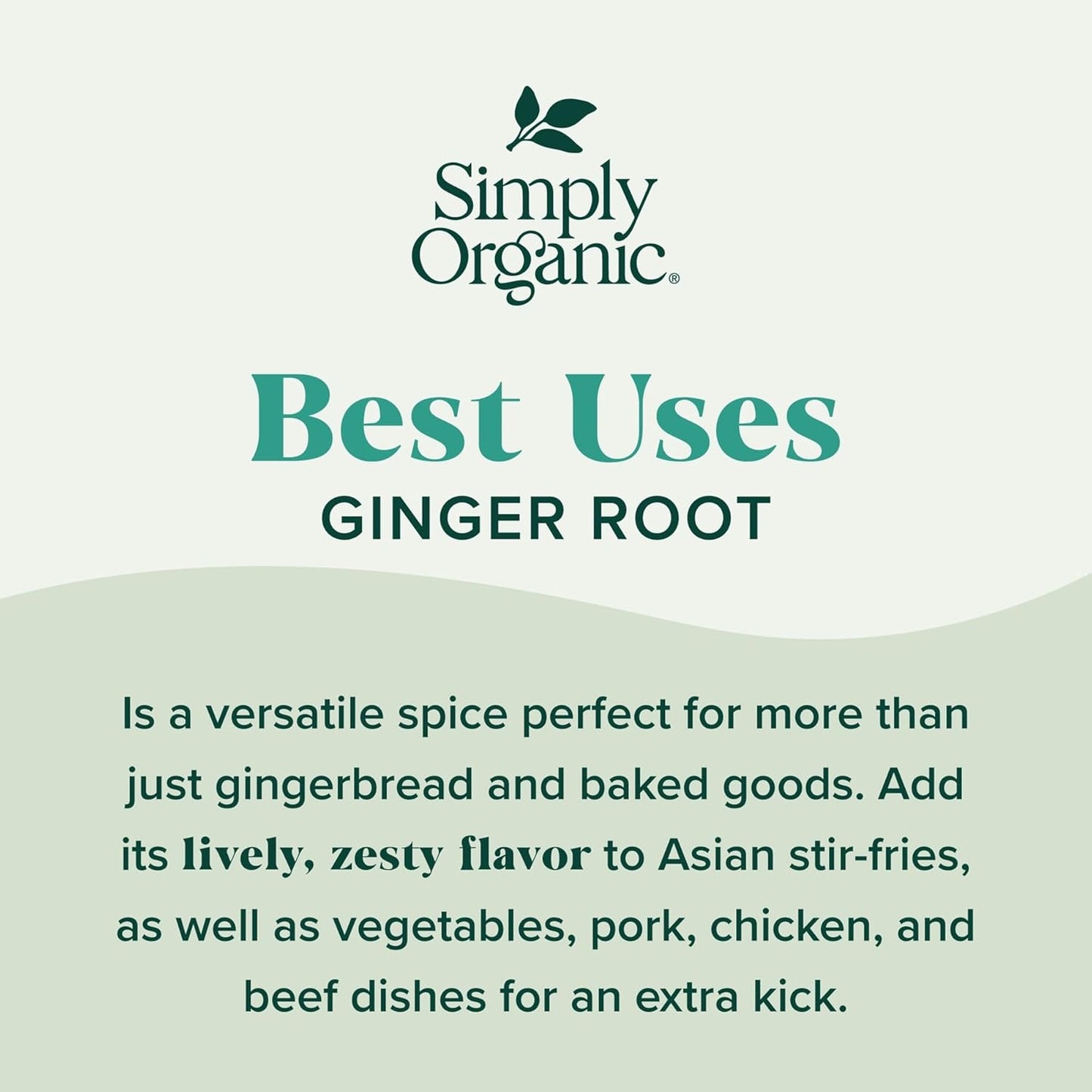 Simply Organic, Ginger Organic, 1.64 Ounce | Non ETO, Non Irradiated, Non GMO, Complements Both Sweet & Savory Dishes