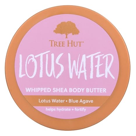 Tree Hut Lotus Water Whipped Shea Body Butter, Hydrating & Nourishing Body Lotion with Natural Oils, Moisturizer for Soft & Smooth Skin, 8.4 Oz