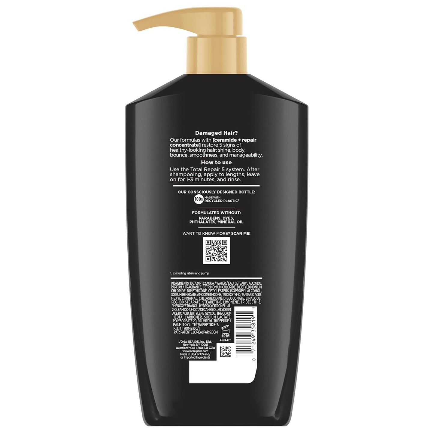 L'Oreal Paris Elvive Total Repair 5 Repairing Conditioner for Damaged Hair Conditioner with Protein and Ceramide for Strong Silky Shiny Healthy Renewed Hair 28 Fl Oz (Pack of 2)