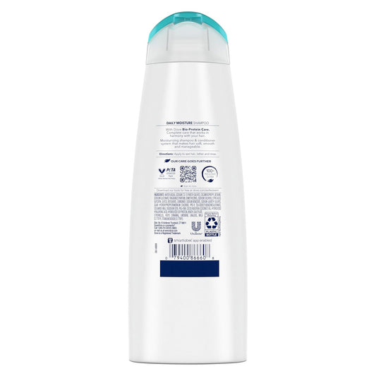 Dove Nutritive Solutions Moisturizing Shampoo for Dry Hair Daily Moisture with Pro-Moisture Complex for Manageable and Smooth Hair 12 oz,(Pack of 8)