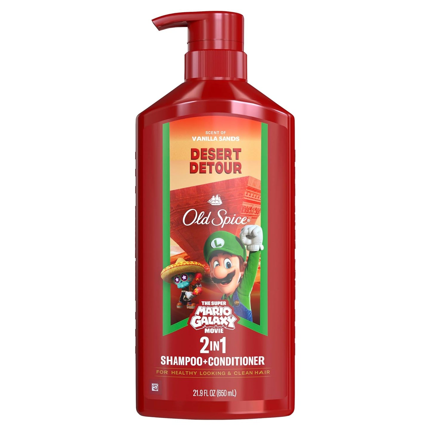 Old Spice Mens 2-in-1 Shampoo and Conditioner, Desert Detour, x The Super Mario Galaxy Movie, 21.9 fl oz